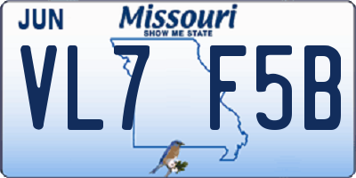 MO license plate VL7F5B