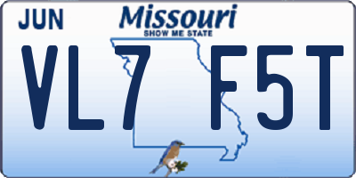 MO license plate VL7F5T