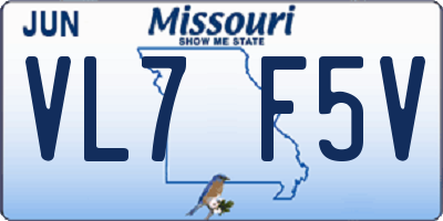 MO license plate VL7F5V