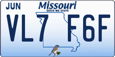 MO license plate VL7F6F