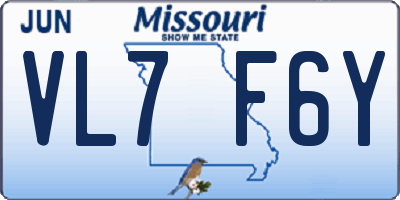 MO license plate VL7F6Y