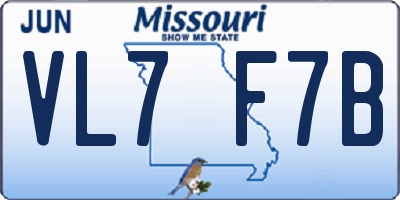 MO license plate VL7F7B