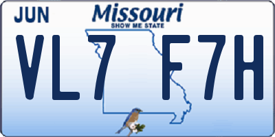 MO license plate VL7F7H