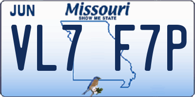 MO license plate VL7F7P