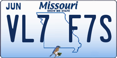 MO license plate VL7F7S