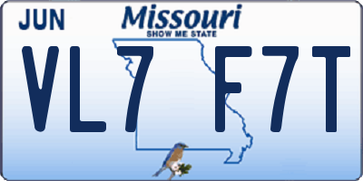 MO license plate VL7F7T