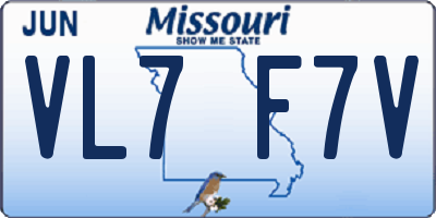 MO license plate VL7F7V