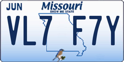 MO license plate VL7F7Y