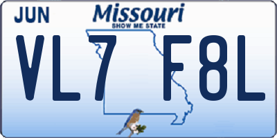MO license plate VL7F8L