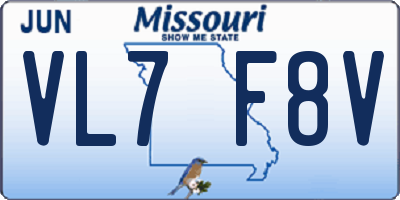 MO license plate VL7F8V