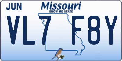 MO license plate VL7F8Y
