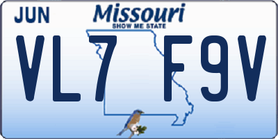 MO license plate VL7F9V