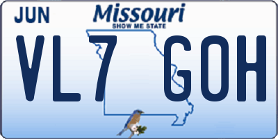 MO license plate VL7G0H