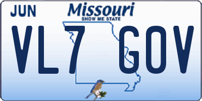 MO license plate VL7G0V