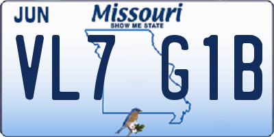 MO license plate VL7G1B