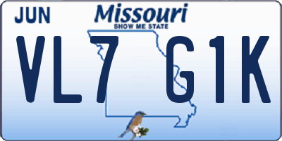 MO license plate VL7G1K