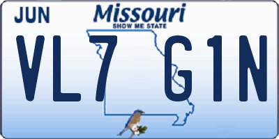 MO license plate VL7G1N