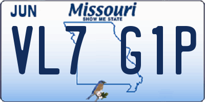 MO license plate VL7G1P
