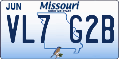 MO license plate VL7G2B
