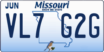 MO license plate VL7G2G