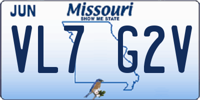 MO license plate VL7G2V