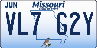 MO license plate VL7G2Y