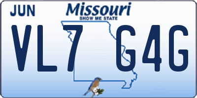MO license plate VL7G4G