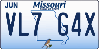 MO license plate VL7G4X