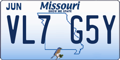 MO license plate VL7G5Y