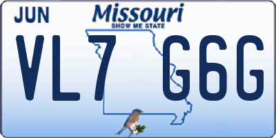 MO license plate VL7G6G