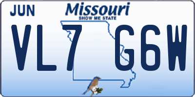 MO license plate VL7G6W