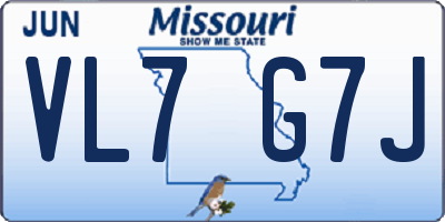 MO license plate VL7G7J