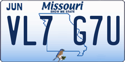 MO license plate VL7G7U