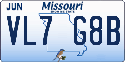 MO license plate VL7G8B