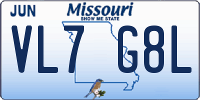 MO license plate VL7G8L
