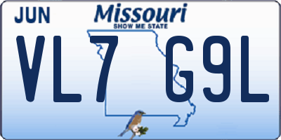 MO license plate VL7G9L