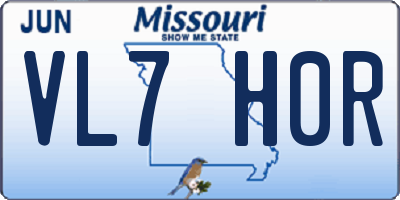 MO license plate VL7H0R