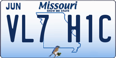 MO license plate VL7H1C
