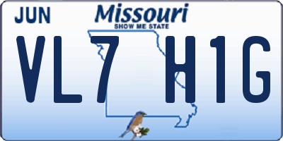 MO license plate VL7H1G