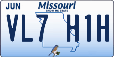 MO license plate VL7H1H