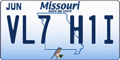 MO license plate VL7H1I