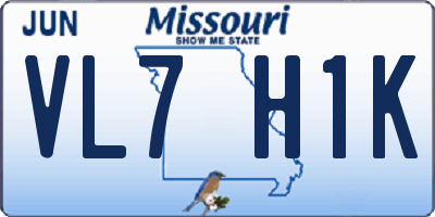 MO license plate VL7H1K