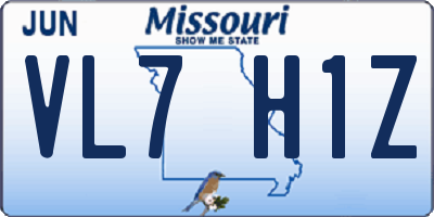 MO license plate VL7H1Z