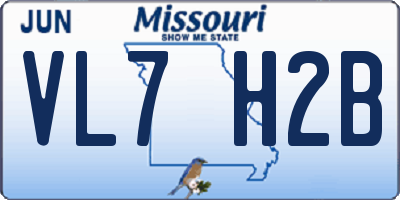 MO license plate VL7H2B