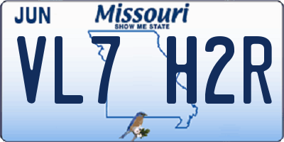 MO license plate VL7H2R