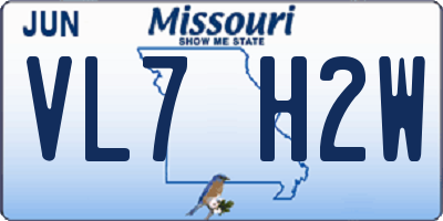 MO license plate VL7H2W