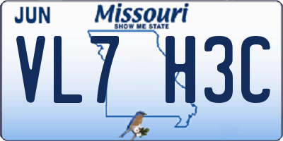 MO license plate VL7H3C
