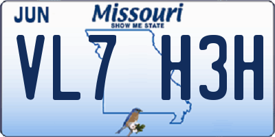 MO license plate VL7H3H