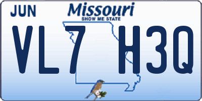 MO license plate VL7H3Q