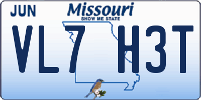 MO license plate VL7H3T